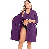 JANE'S CUTIE Post Surgery Mastectomy Robe Women with 4 Internal Drain Pockets 3/4 Sleeves Night Gowns Pajama Dress Shirts