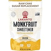 Lakanto Golden Monk Fruit Sweetener with Allulose - Raw Cane Sugar Substitute, Coffee, Tea, Baking, Erythritol Free, Gluten Free, Vegan, Keto Friendly, Sugar Replacement (Golden - 1 lb)