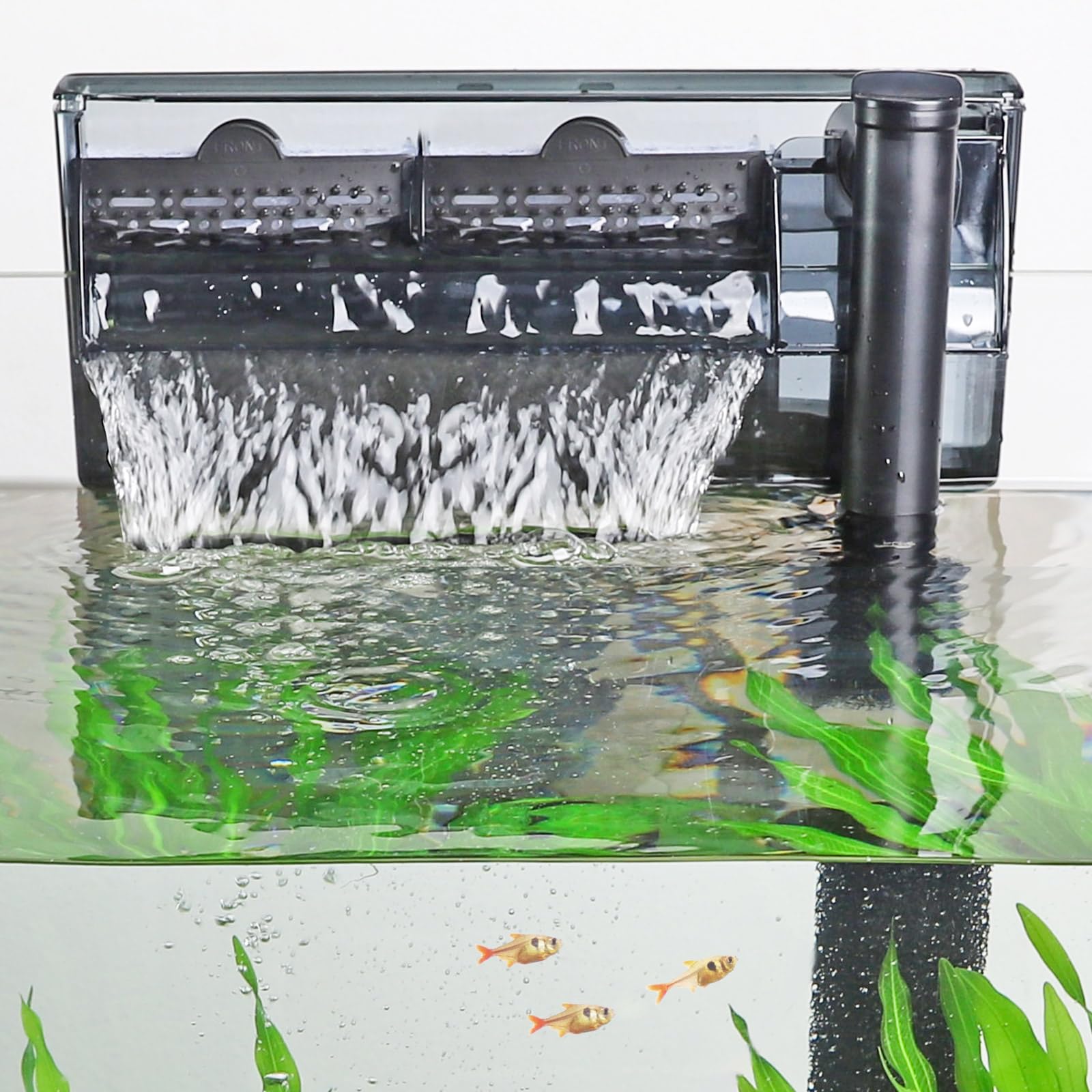 Photo 1 of *DAMAGED** hygger Aquarium HOB Filter 315 GPH for 40-75 Gallon Fish Tank Power Filter with Adjustable Water Flow Extendable Intake Tube External Hang-On Back Filter