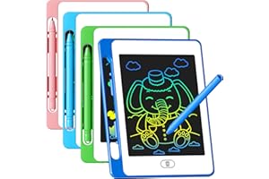 OMXDG 4 Pack LCD Writing Tablet for Kids, 6.5 Inch Colorful Doodle Board Drawing Tablet, Erasable Reusable Electronic Drawing Pads, Educational Learning Toys Birthday Gifts for Girls Boys Age 3 4 5 6 7 8