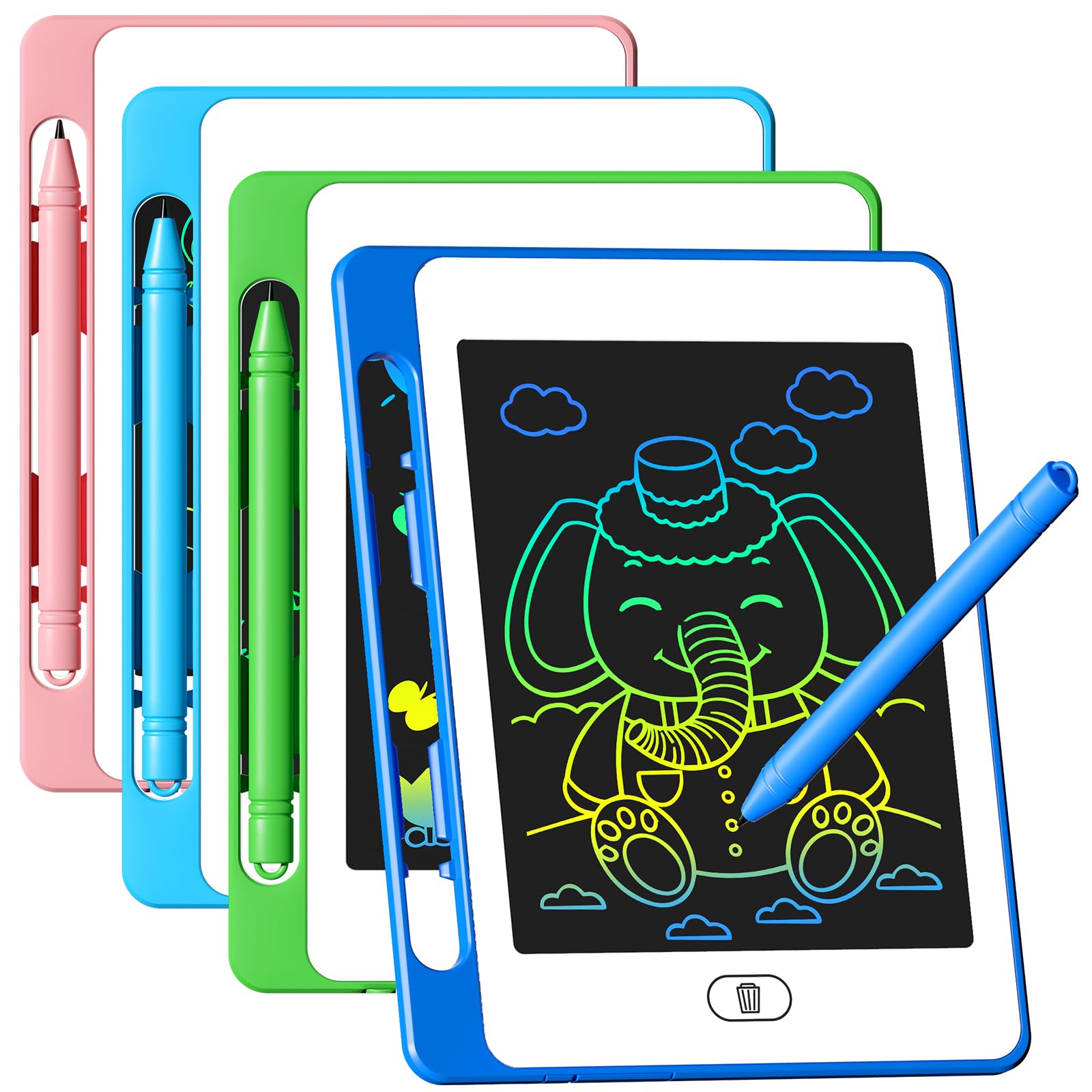 Photo 1 of 4 Pack LCD Writing Tablet for Kids, 6.5 Inch Colorful Doodle Board Drawing Tablet, Erasable Reusable Electronic Drawing Pads, Educational Learning Toys Birthday Gifts for Girls Boys Age 3 4 5 6 7 8