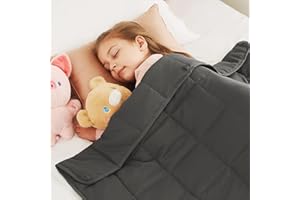 CuteKing Weighted Blanket (10lbs, 40"x 60", Grey) Heavy Blanket for 90-100lbs, Weighted Blanket for Cooling & Heating with Premium Glass Beads, Thick Blanket All-Season