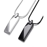 MOO&LEE Men's Tungsten Bar Pendant Necklace with 22 Inches Stainless Steel Snake Chain