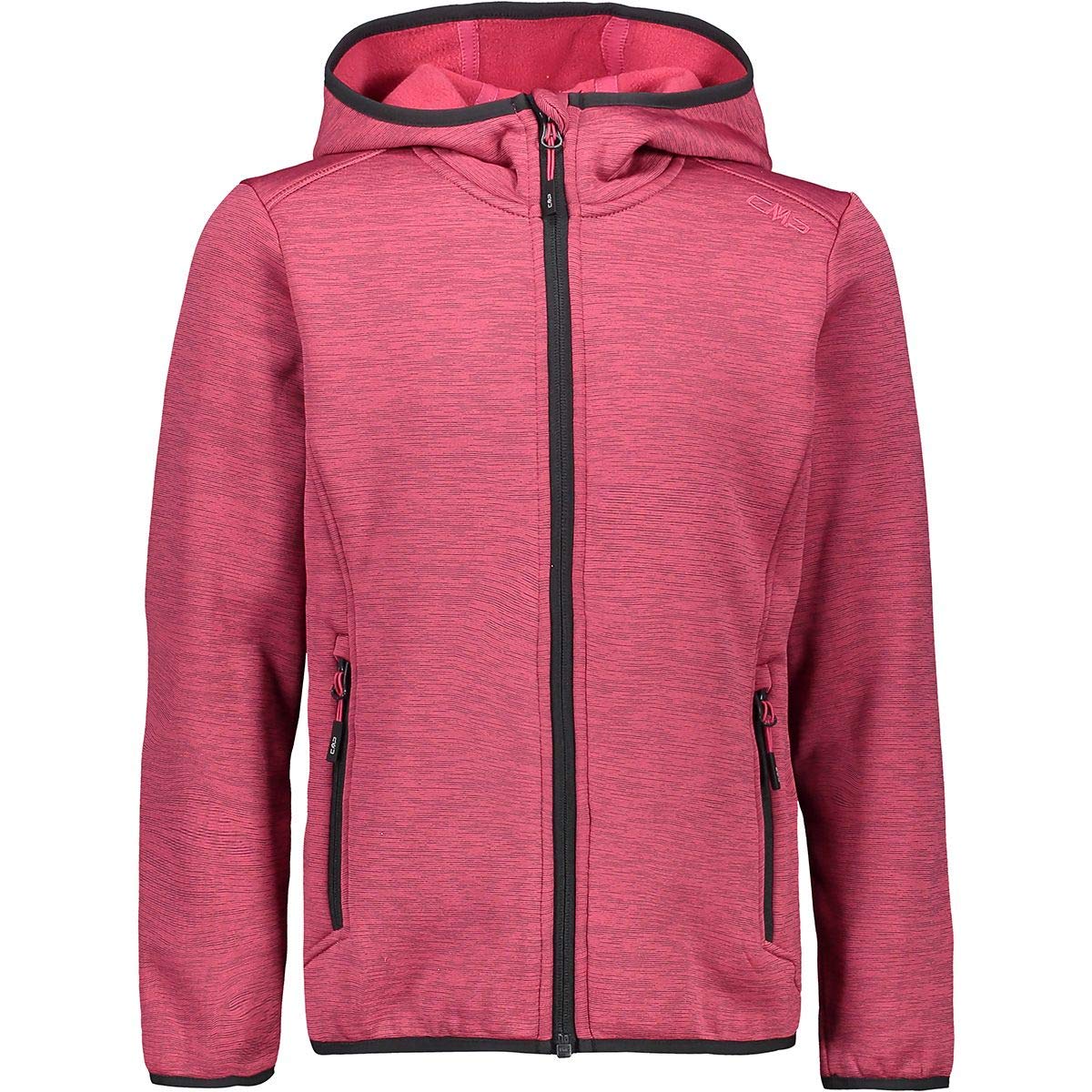 CMP Melange Stretch Performance Fleece Sweatshirt, Girl, Carminio Mel, 98, Carminio Mel.