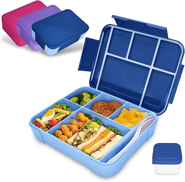 IJIAMY Brotdose Kinder mit Fächern, Bento Box Kinder, Auslaufsicher Lunchbox Kinder, Brotbox für Mädchen & Jungen, Snackbox, Perfekt für Schule, Kindergarten & Ausflüge
