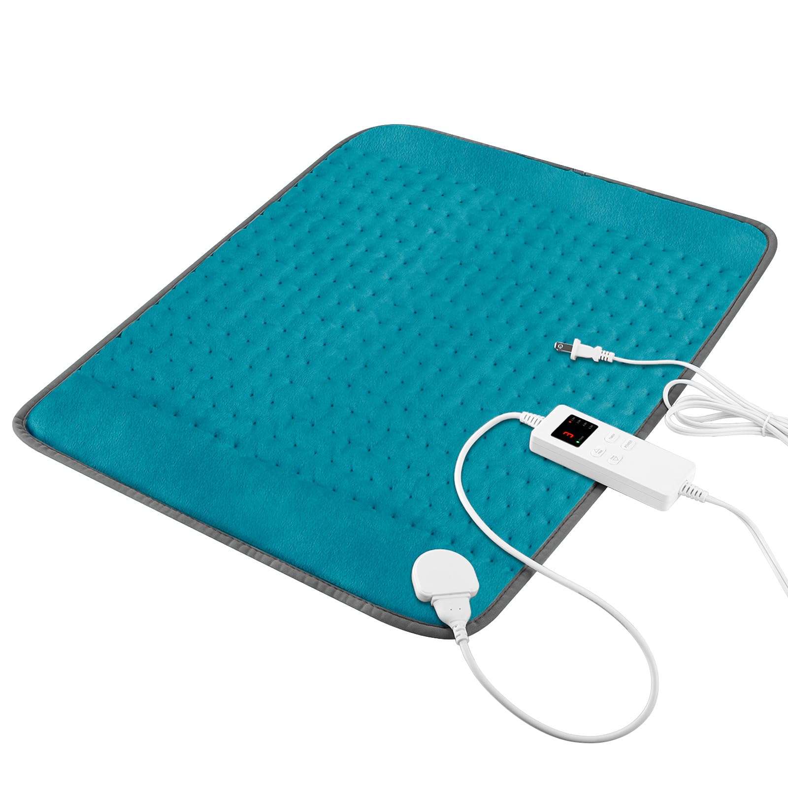 Photo 1 of Heating Pad for Back Pain & Cramps Relief, Electric Heating Pad for Neck/Shoulders/Legs/Arms/Knee, 6 Heat Settings, 4 Timer, Auto Off, Machine Washable, Gifts for Men Women(Cyan, 20''x24'')