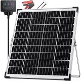 Callsun 30W 12V Solar Battery Charger & Maintainer, Waterproof Trickle Charging Kit with IP68 Intelligent Controller, High-Performance Tempered Glass, for Car, RV, Marine, Camper and Trailer