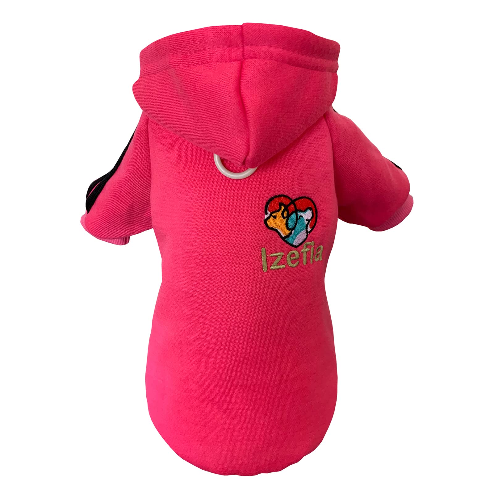 Izefia Dog hoodie Dog Hoodies Clothes Apparel Fleece Dog Sweater Winter Sweatshirt Warm Cotton Loop Basic Dog Hoodie for Small Dog Puppy Cat Magenta XS