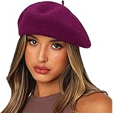 Sydbecs Wool Beret Hats for Women Ladies Girls, French Barret Hat Solid Color Style