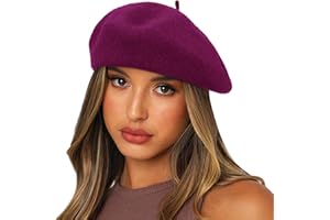 Sydbecs Wool Beret Hats for Women Ladies Girls, French Barret Hat Solid Color Style