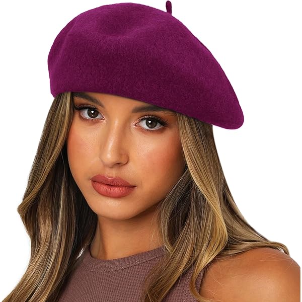 PURFANREE Women Girls Beaded Pearl Rhinestone Wool French