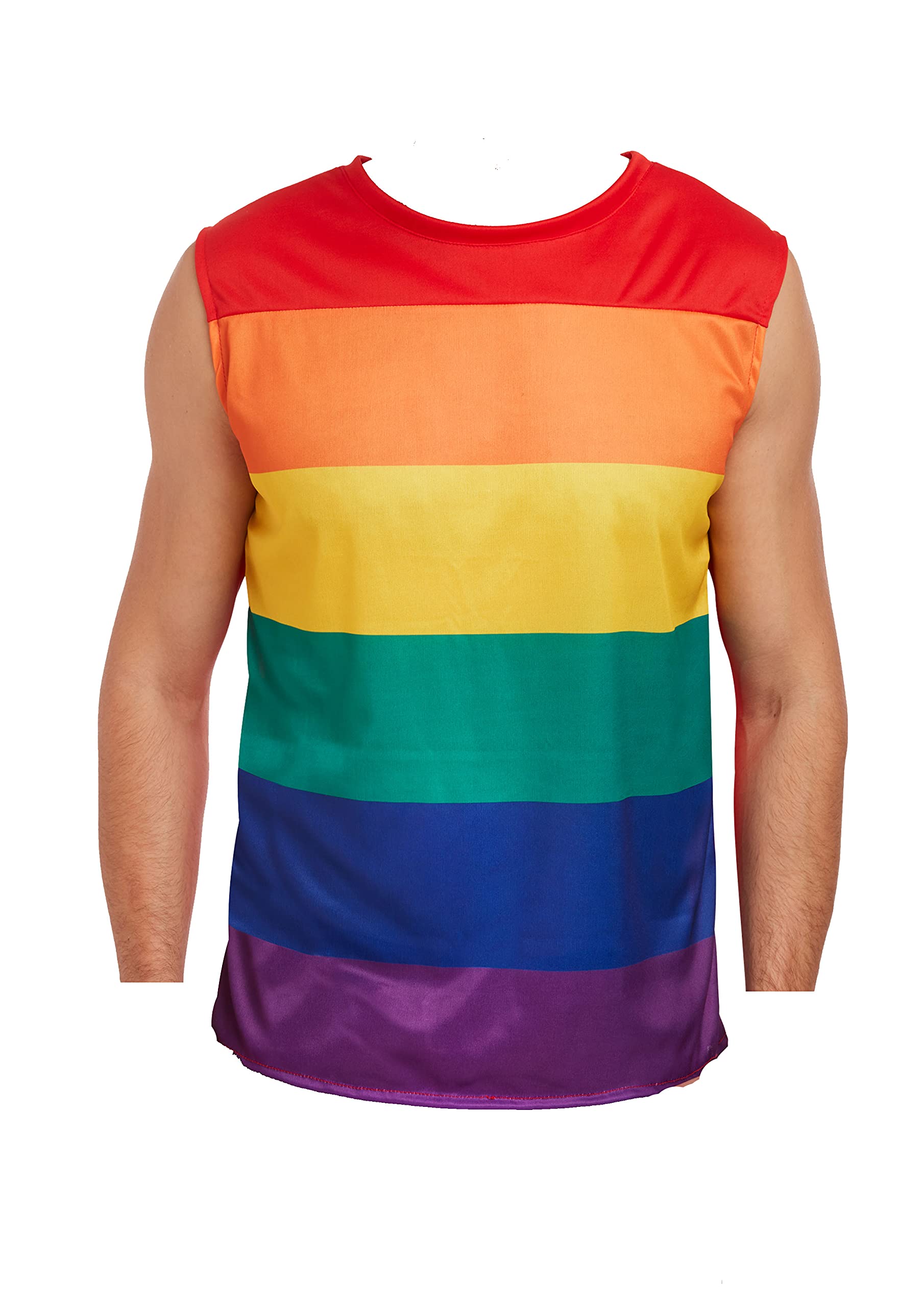 AKH® Mens Rainbow Top | One Size | Pride Flag Vest Adult Fancy Dress Costume Tank Vest for Pride Festivals