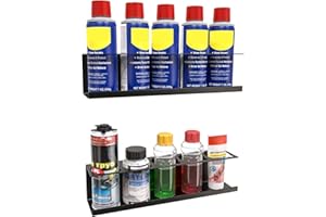 2 Pack Wall-Mounted Spray Bottle Holder, Aerosol Spray Can Holder Storage Rack, Heavy-Duty Paint Bottle Organizer With 20 Hol