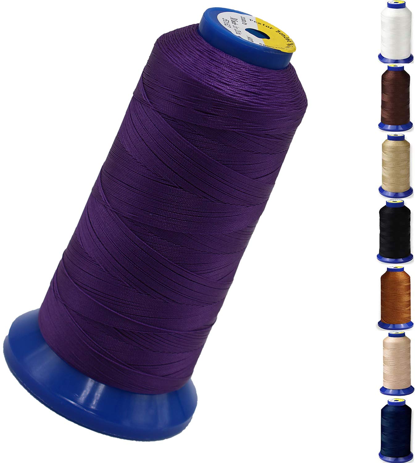 Bonded Nylon Thread for Sewing Leather,Upholstery,Jeans and Wig; #69 T70 Size 210D/3 1400 Yards (Purple)