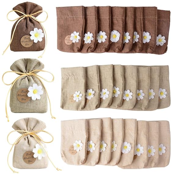 BUONDAC (9,5 * 14 cm) 24stk / 3 Farben Adventskalender Säckchen Weihnachtskalender Beutel zum befüllen für Lavendel Süßigkeit