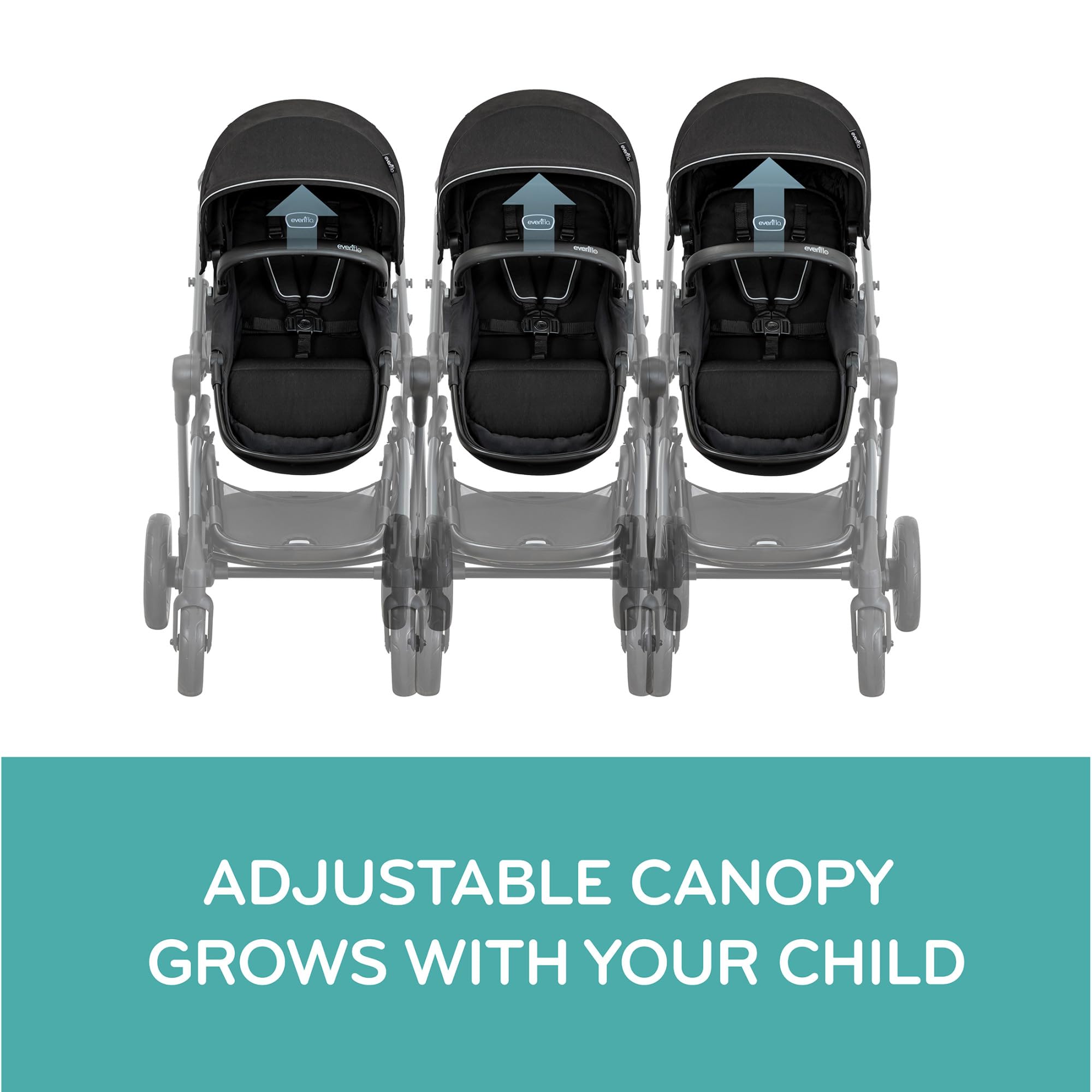 Evenflo Pivot Xpand Modular Travel System with LiteMax Infant Car Seat (Ayrshire Black)