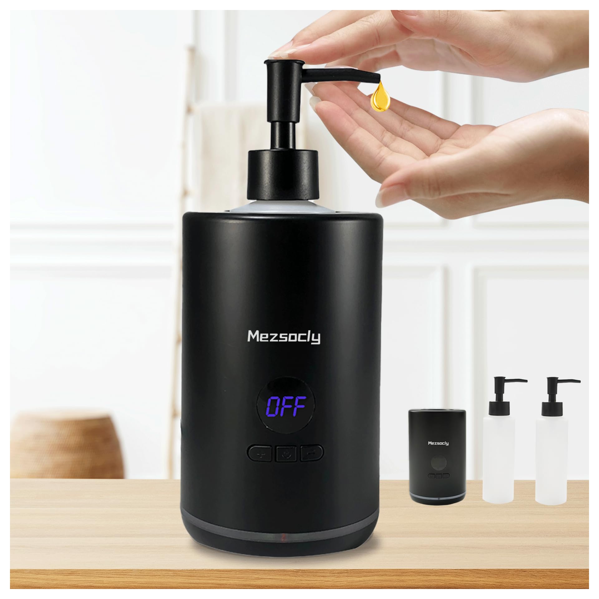Photo 1 of Oil Warmer for Scented Oil?Massage Oil Warmer for Massage, Lotion Oil Warmer, Body Oils Heater for Spa, Salon and Barber Shops, with Two Oil Bottle Dispenser, Constant Temperature, Black