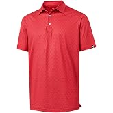 DTWOOO Men' s Golf Shirts Short Sleeve Print Performance Moisture Wicking Dry Fit Golf Polo Shirts for Men