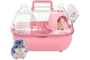 Hamster Carrier Bag | Outing Cage with Transparent Cover | Travel Hamster Cage - for Rabbits Rodents Lizards Transport Short 