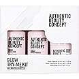 Authentic Beauty Concept Glow Try-Me Kit | For Color Treated Hair | Preserves Color & Shine | Vegan & Cruelty-free | Silicone-free | Travel Size Cleanser, Conditioner, & Mask | TSA Approved
