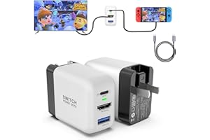 Switch Dock Charger for Nintendo Switch, Mirabox 36W Portable TV Docking Station with 4K@60Hz HDMI/USB2.0/PD USB-C Fast Charging Ports, Full-Featured USB-C Cable Included