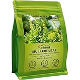 FullChea - Mullein Leaf Tea, 2.5oz/71g - Mullein tea for lungs - Naturally Mullen Leaves Herb, Cut & Sifted - Non-GMO - Caffe