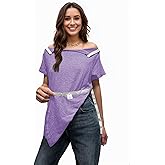 Youdiao Post Shoulder Surgery Shirt for Women Tear Away Snap Short Sleeve Rotator Cuff Recovery Must Haves Chemo Clothing