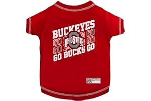 Pets First NCAA Ohio State Buckeyes Graphic Dog Tshirt, Licensed Sporty Dog Shirt with Team Name and Logo, Cool Puppy Shirt, Size Small