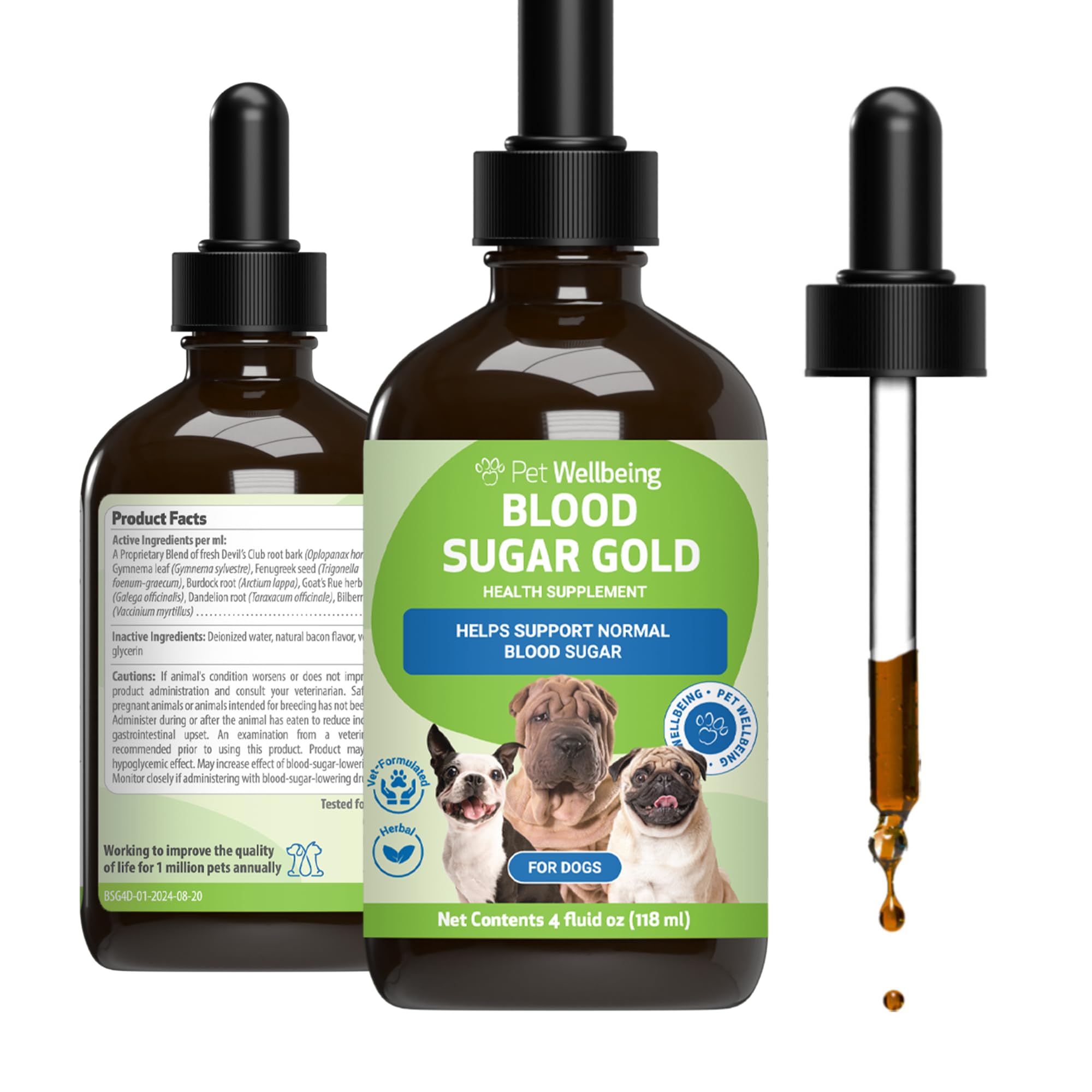 Pet Wellbeing - Blood Sugar Gold - Natural Support For Health Blood Sugar Levels In Dogs