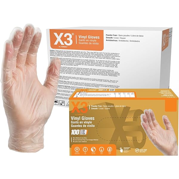 Amazon.com: X3 Clear Vinyl Disposable Industrial Gloves, 3 Mil