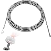 21338 Auto-Spin Replacement Cable for Ridgid - 1/4" x 30' Drain Snake Cable Compatible with K-45 Sink Machine, Professional Drain Auger for Kitchen Sinks, Tubs, Showers