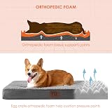 EHEYCIGA Orthopedic Dog Bed Large 89x58x9cm Grey with Removable Cover view 2