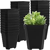 ZEONHEI 120 Pack 3 Inch Small Square Nursery Pot, Black Plant Pot with Drainage Holes, Seedling Planter Plastic Nursery Pots Bulk for Succulents Cuttings Transplanting