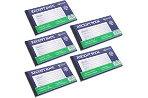 Roleader 5pcs 2-part Receipt Book Duplicate Invoice Pads for Small Business Cash Payment Order Records