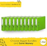 Office Centre 10 A4 Green Lever Arch Files Metal Edge 7.5cm Spine 32cm High view 5