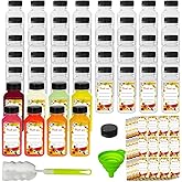 Sanyuanzhou 48pcs 8oz Juice bottle with caps,Plastic bottles with caps, Reusable Clear Bulk Beverage Containers for Juice, Milk and Other Beverages