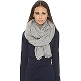 White & Warren Women's Cashmere Travel Wrap Scarf, Grey Heather, One Size