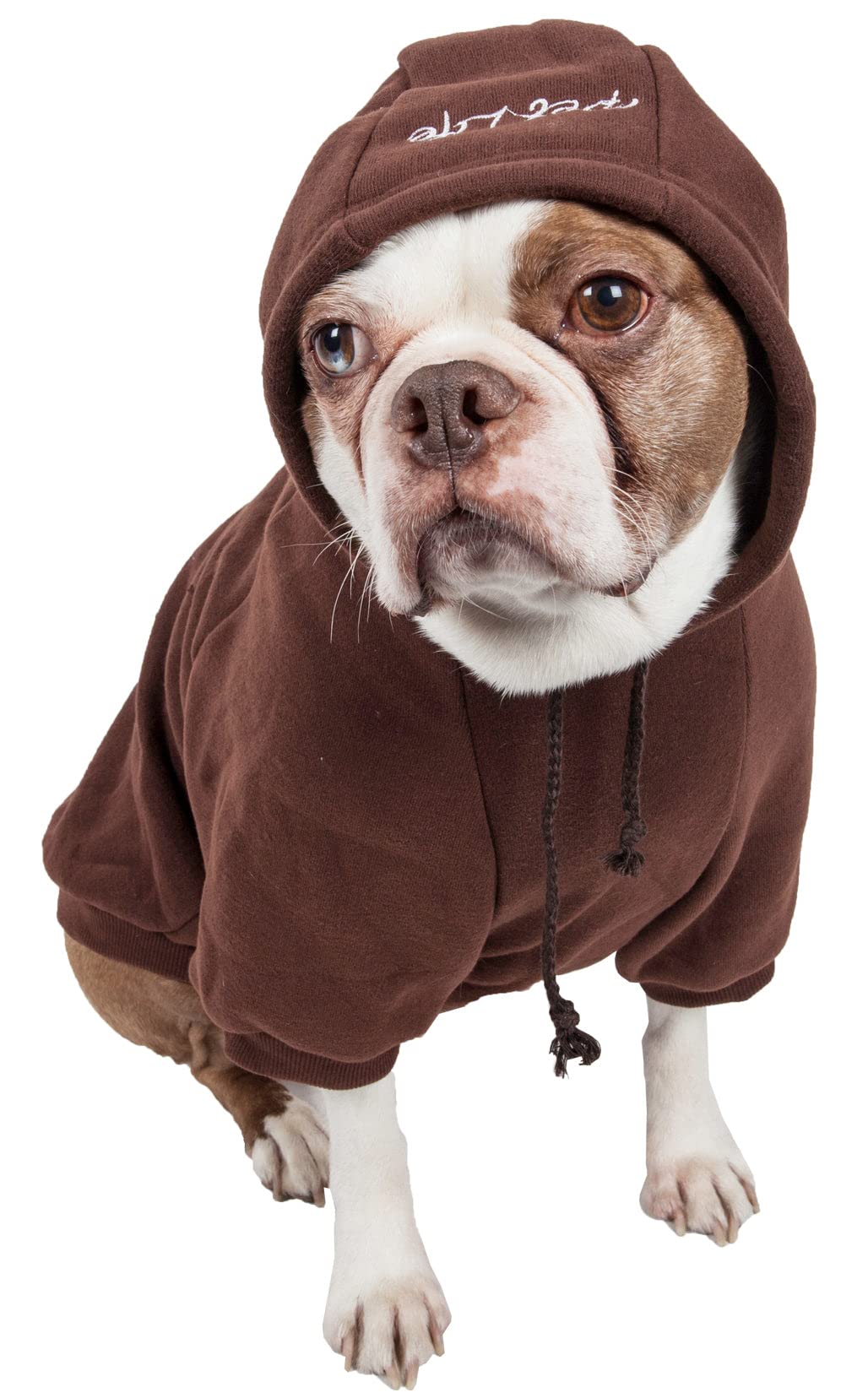 Pet Life Fashion Ultra-Soft Cotton Pet Dog Hooded Sweater, Large, Cocoa Brown