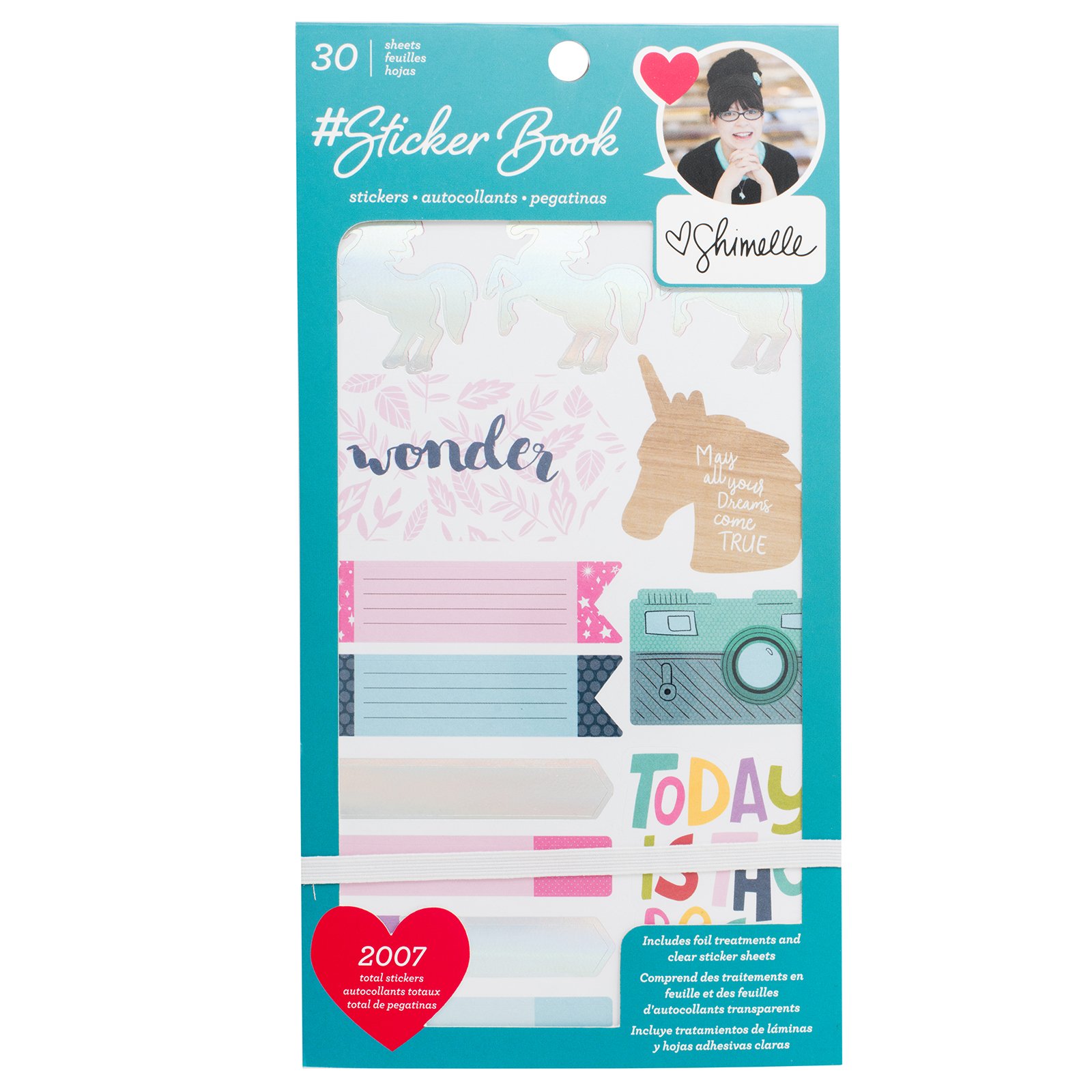 American Crafts 30 Sheet Holographic Foil Shimelle Sticker Book