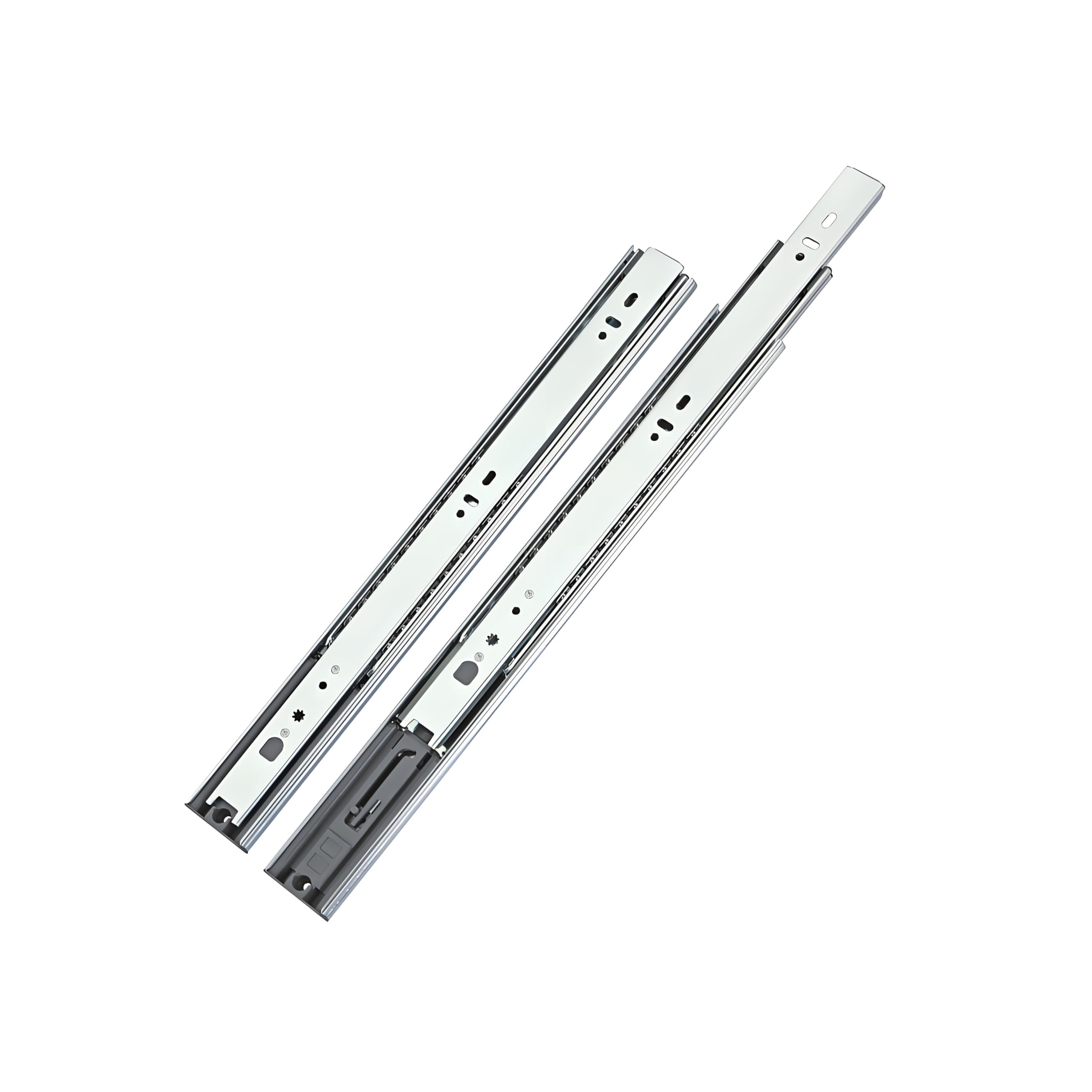 LOOTICH Full Extension Push to Open Rebound Drawer Slides 400 mm Side Mounted Handleless Ball Bearing Press Open Rails Drawer Runners Load Capacity 35 kg (1 Set)