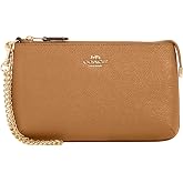 Coach Women's Crossgrain Leather Wristlet W Chain