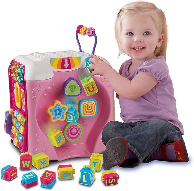 vtech sort and discover activity cube pink
