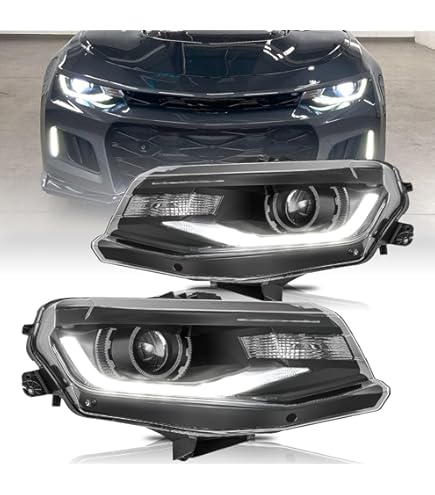 Driver Side Headlight Assembly For 2016-2024 Chevy Camaro (Factory HID/Xenon, W/o Level Control)