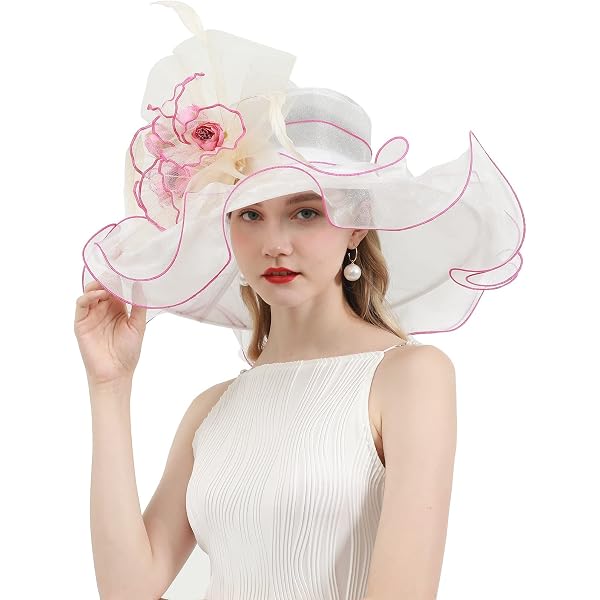 Handmade Derby Church Dress Sun Hat Floral ELLYDOOR Women Organza Fascinator Derby Hat Fancy Floral  main image 2