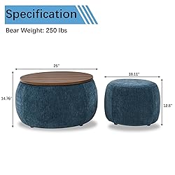 Niccae 2-Piece Set Round Chenille Storage