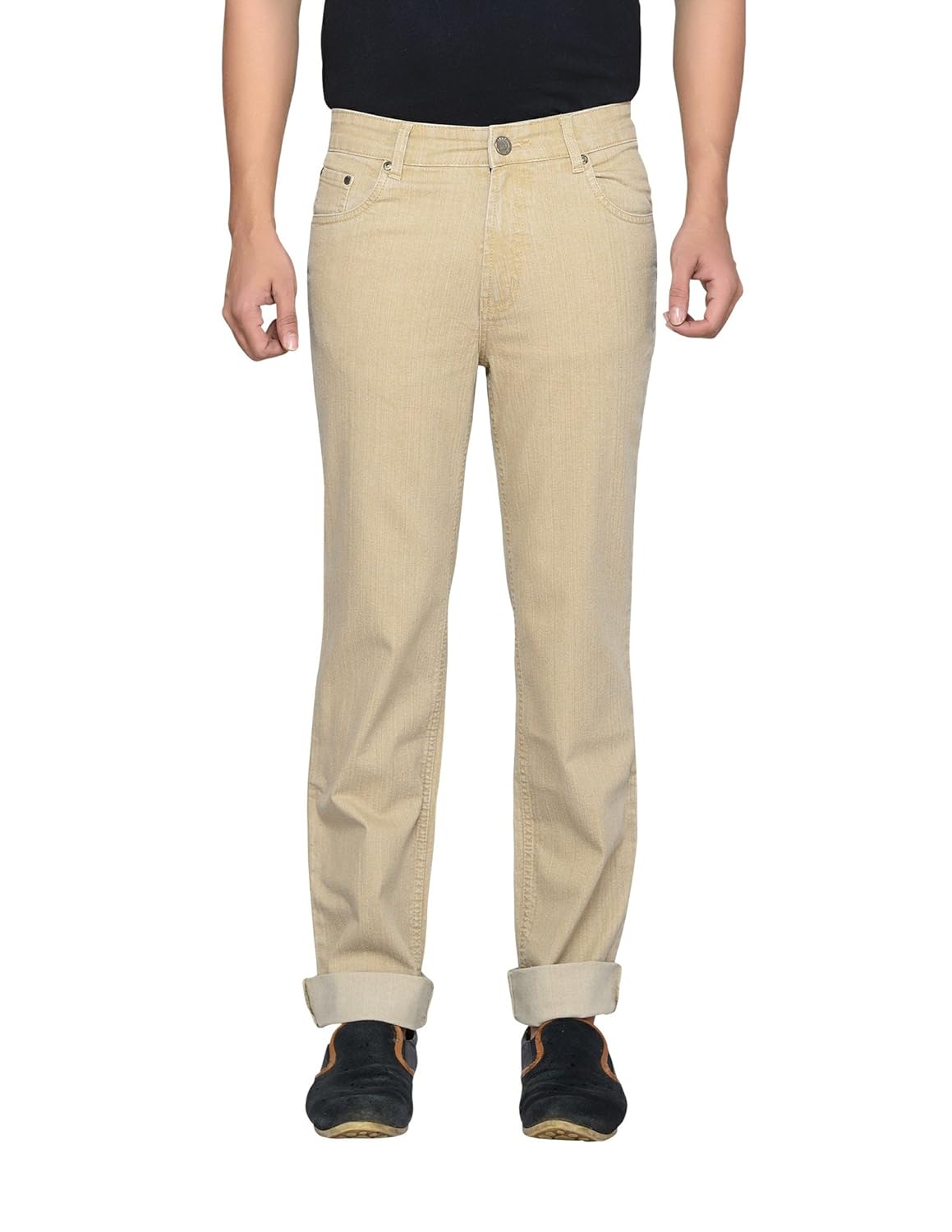 dragaon men's super stretch relax fit jeans-beige