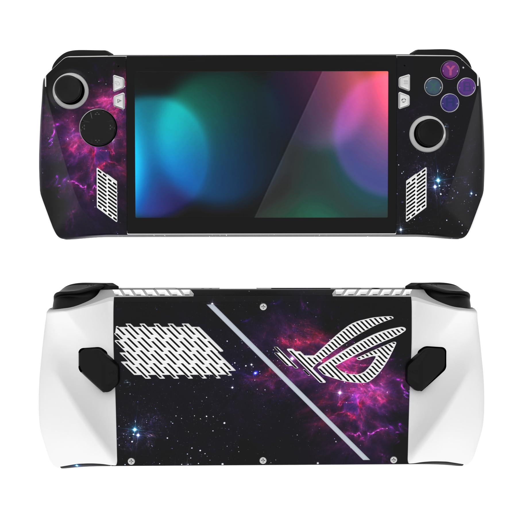 PlayVital 2-Pack for ROG Ally Skin Decal, Custom Protective Sticker Vinyl Skin for ROG Ally Accessories, No Residue, Pefect Fit & No Interference- Purple Nebula