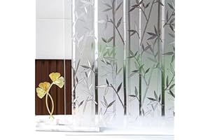 1Pcs Bamboo Window Privacy Film, Static Cling No Glue, Frosted Decorative Window Film for Glass Doors and Windows, Peelable a