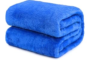 OBINSM Fleece Throw Blanket Cozy Soft Lightweight Throw Blankets Warm Plush Blue fall blankets and throws Couch Sofa Bed Camping Travel Picnic Outdoor Blanket Bedding Kid Baby Boys Girls Adults 40x50 in