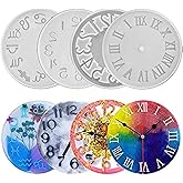Kissnowy 4Pack of Clock Face Molds Silicone Mold By Resin Casting, for DIY Resin Crafts Home Wall Decoration 5.9 X 5.9inch